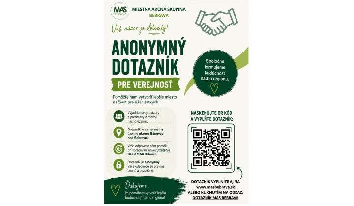 Anonymný dotazník pre verejnosť - MAS Bebrava