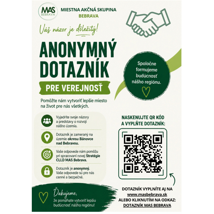 Anonymný dotazník pre verejnosť - MAS Bebrava
