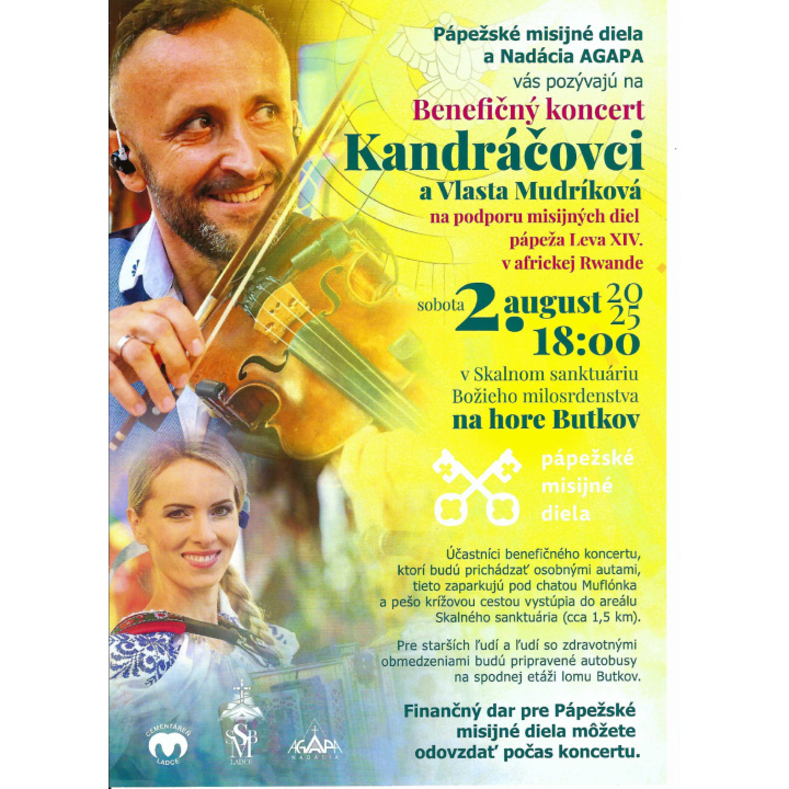 Benefičný koncert Kandráčovci a Vlasta Mudríková na hore Butkov