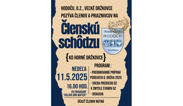Členská schôdza HODOČU