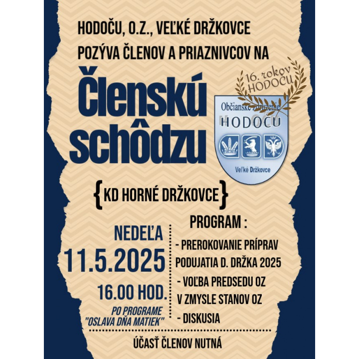 Členská schôdza HODOČU