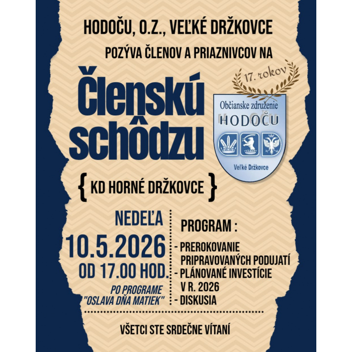 Členská schôdza HODOČU, o. z.