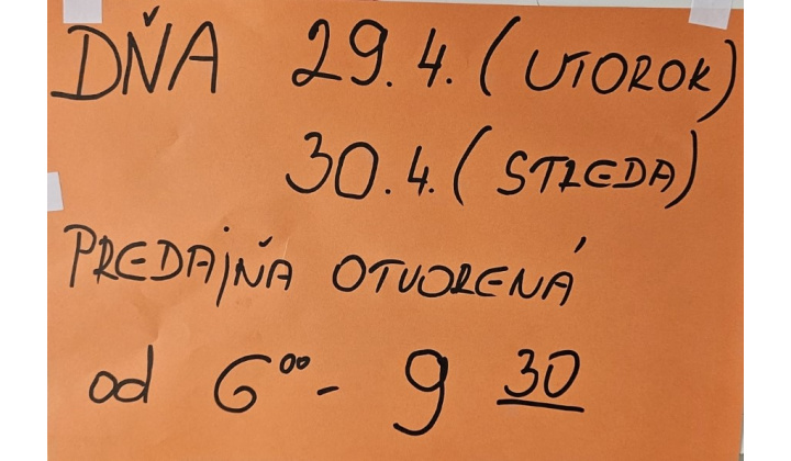 COOP Jednota 29.04. - 30.04. 2025
