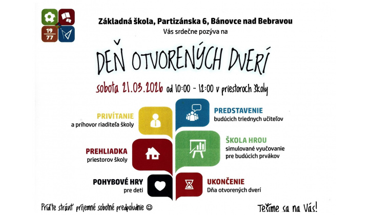Deň otvorených dverí v ZŠ Partizánska, Bánovce n/Bebr.
