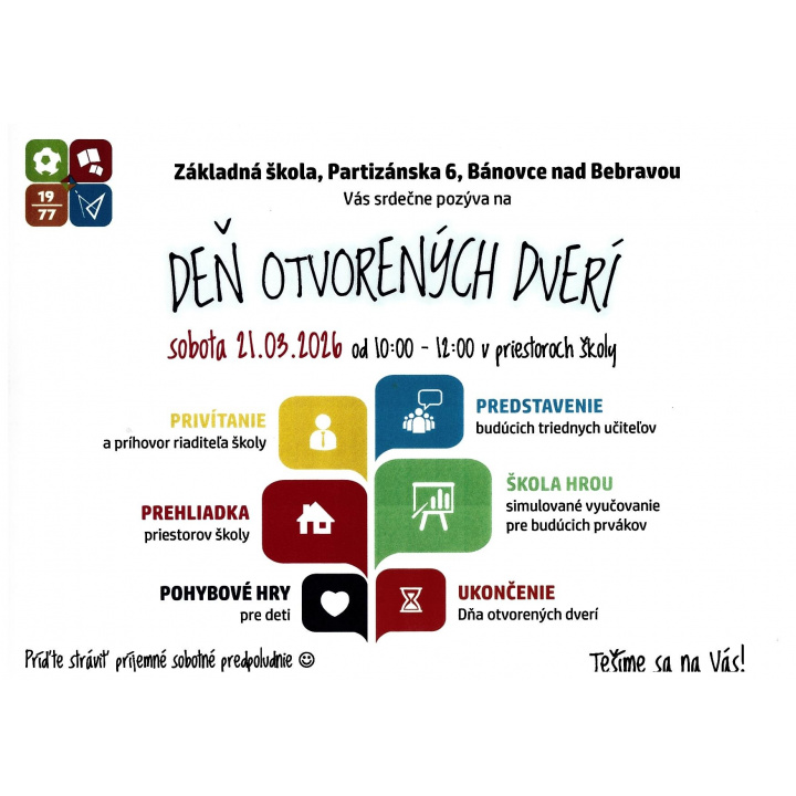 Deň otvorených dverí v ZŠ Partizánska, Bánovce n/Bebr.