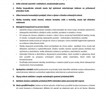 Aktuality / EPIDÉMIA SLAK - aktuálne informácie hlavného veterinára SR a bulletin s informáciami - foto