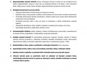 Aktuality / EPIDÉMIA SLAK - aktuálne informácie hlavného veterinára SR a bulletin s informáciami - foto