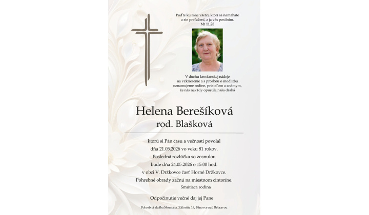 Helena Berešíková, rod. Blašková