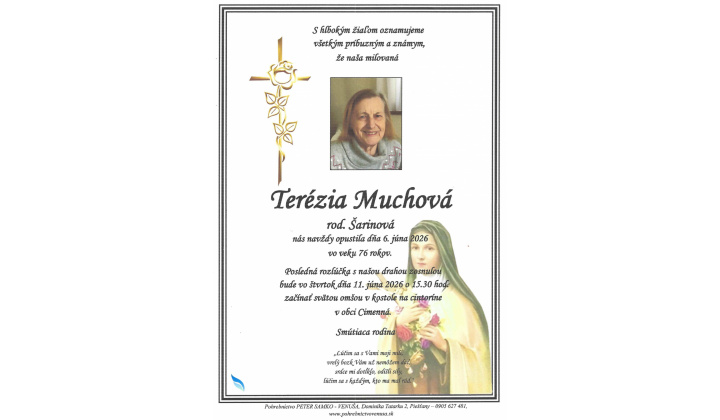 Terézia Muchová, rod. Šarinová