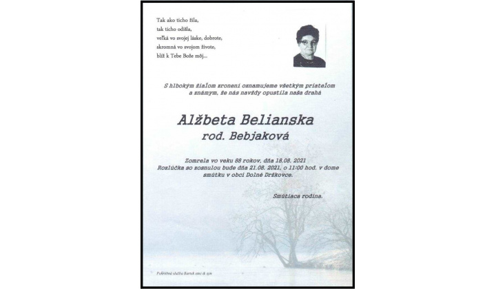  Alžbeta Belianska, rod. Bebjaková