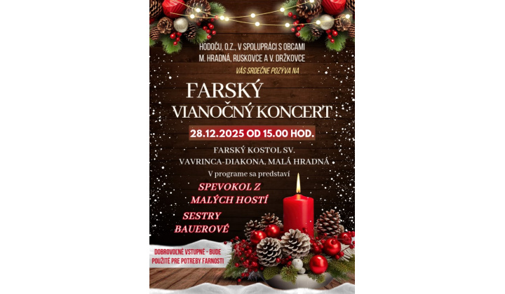 FARSKÝ VIANOČNÝ KONCERT 28.12.2025
