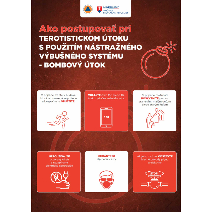 Informačné letáky - Ako sa zachovať / MIMORIADNÉ SITUÁCIE /  vypracované sekciou krízového riadenia MV SR