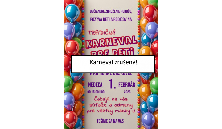 Karneval zrušený