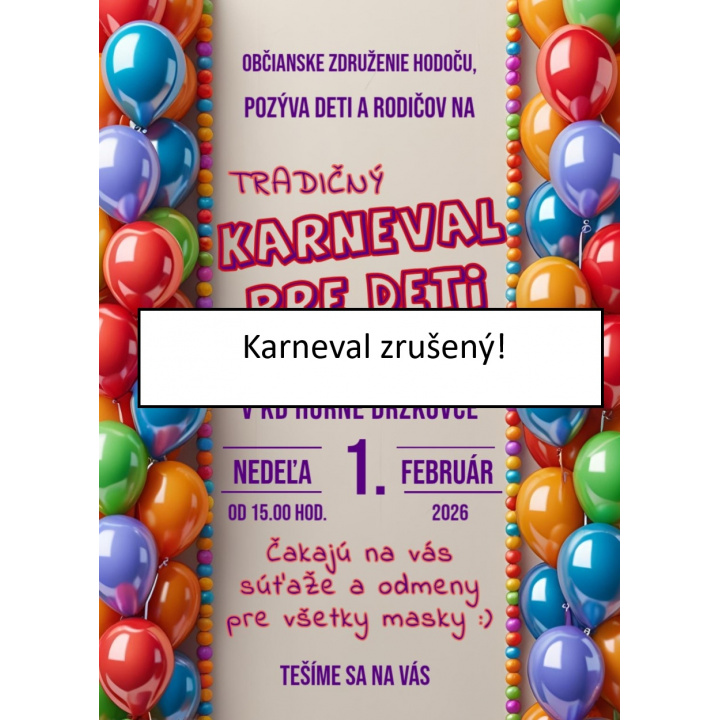 Karneval zrušený