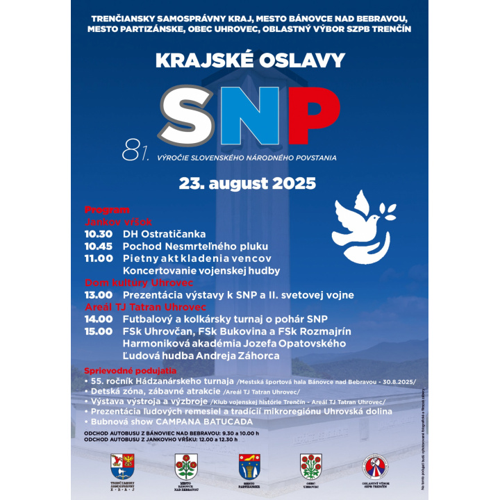 Krajské oslavy 81. výročia SNP a XIX. Mikroregionálne slávnosti združenia obcí Uhrovská dolina