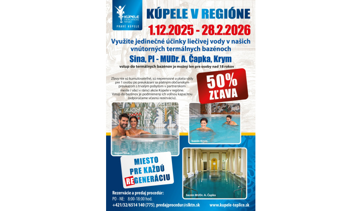 Kúpele v regióne 1.12.2025 - 28.2.2026