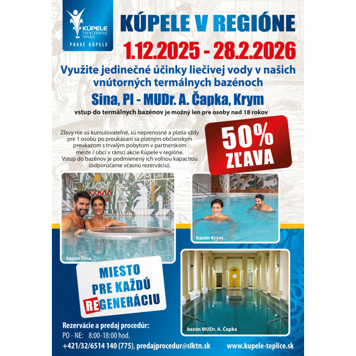 Kúpele v regióne 1.12.2025 - 28.2.2026