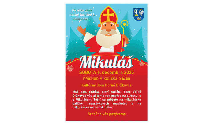 MIKULÁŠ 6.12.2025 - Kultúrny dom Horné Držkovce