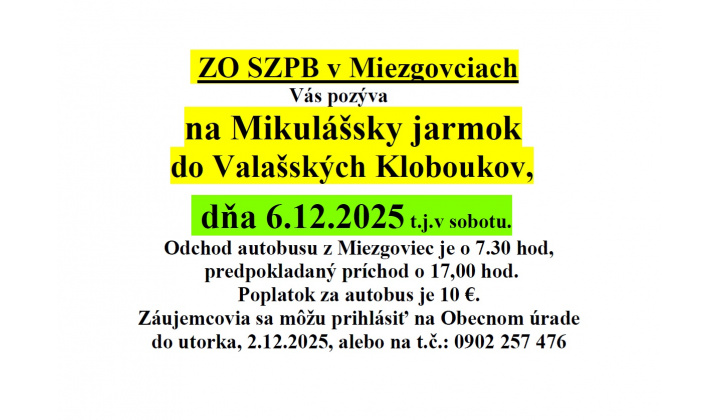 Mikulášsky jarmok vo Valašských Kloboukoch