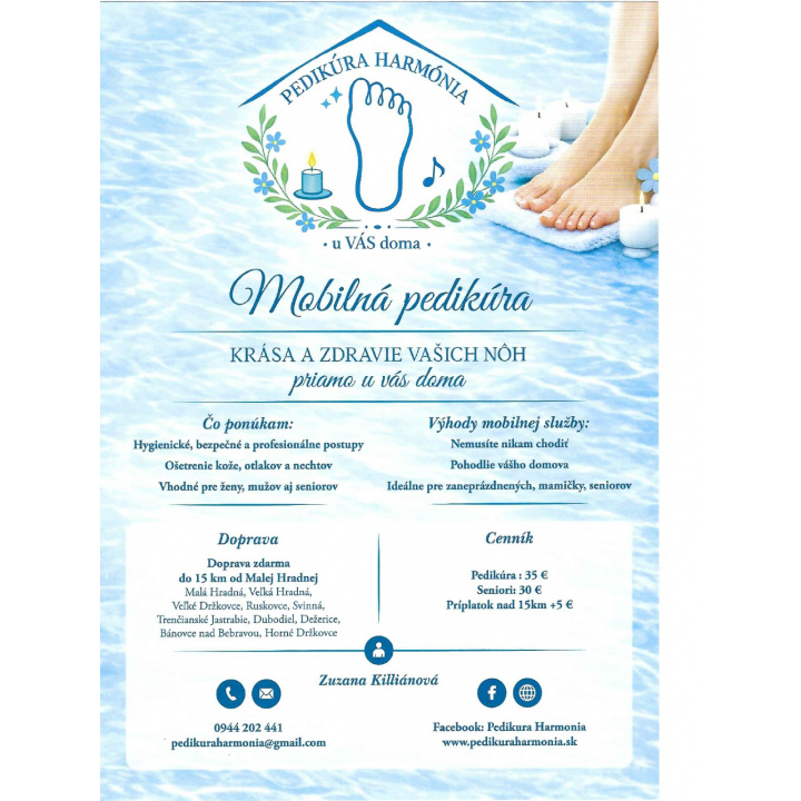 Mobilná pedikúra u Vás doma