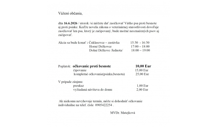 Očkovanie proti besnote