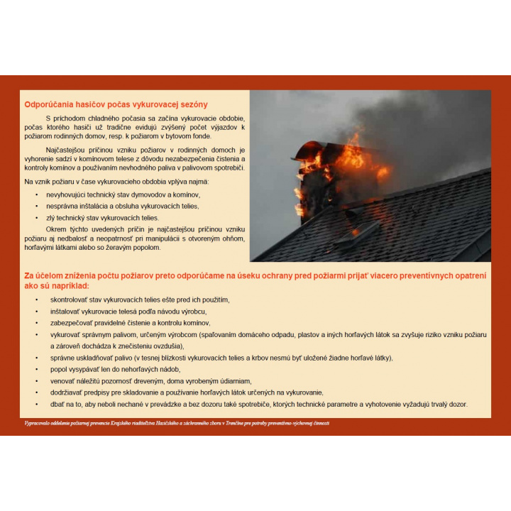 Odporúčania hasičov počas vykurovacej sezóny