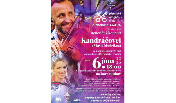 POZVÁNKA - Benefičný koncert Kandráčovci a Vlasta Mudríková