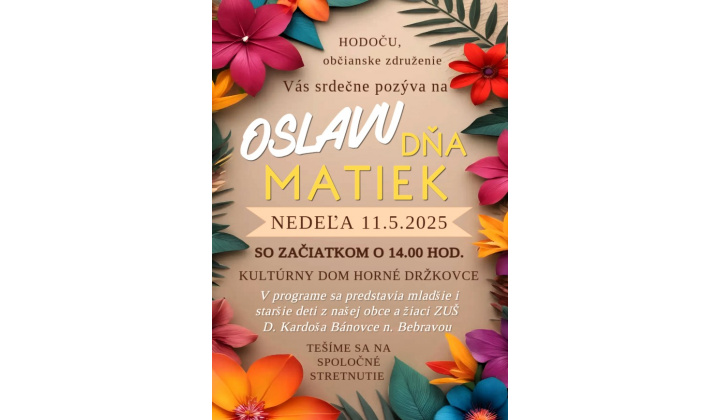 POZVÁNKA NA OSLAVU DŇA MATIEK