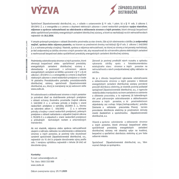 VÝZVA - Západoslovenská distribučná, a.s.